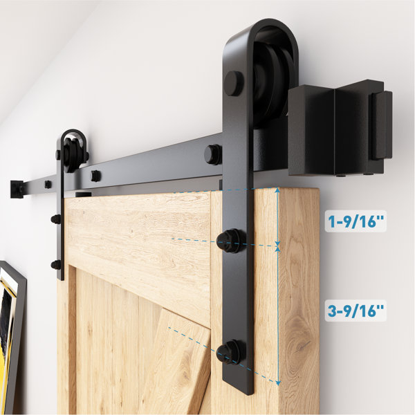Kit Porte De Grange Coulissante - Rail Suspendu Style Américain | Installation Facile | Pour Portes Simples